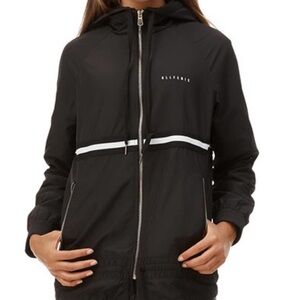 ALL FENIX Small Willow Waterproof Jacket Zip Hooded Black Reflective Rain